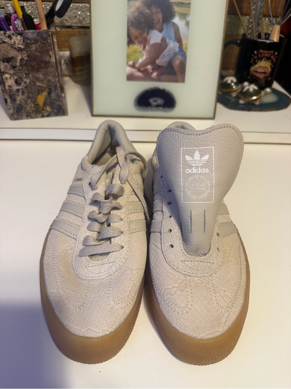 adidas Men’s Beige Suede Samba Shoes with Gum Sole Size 7